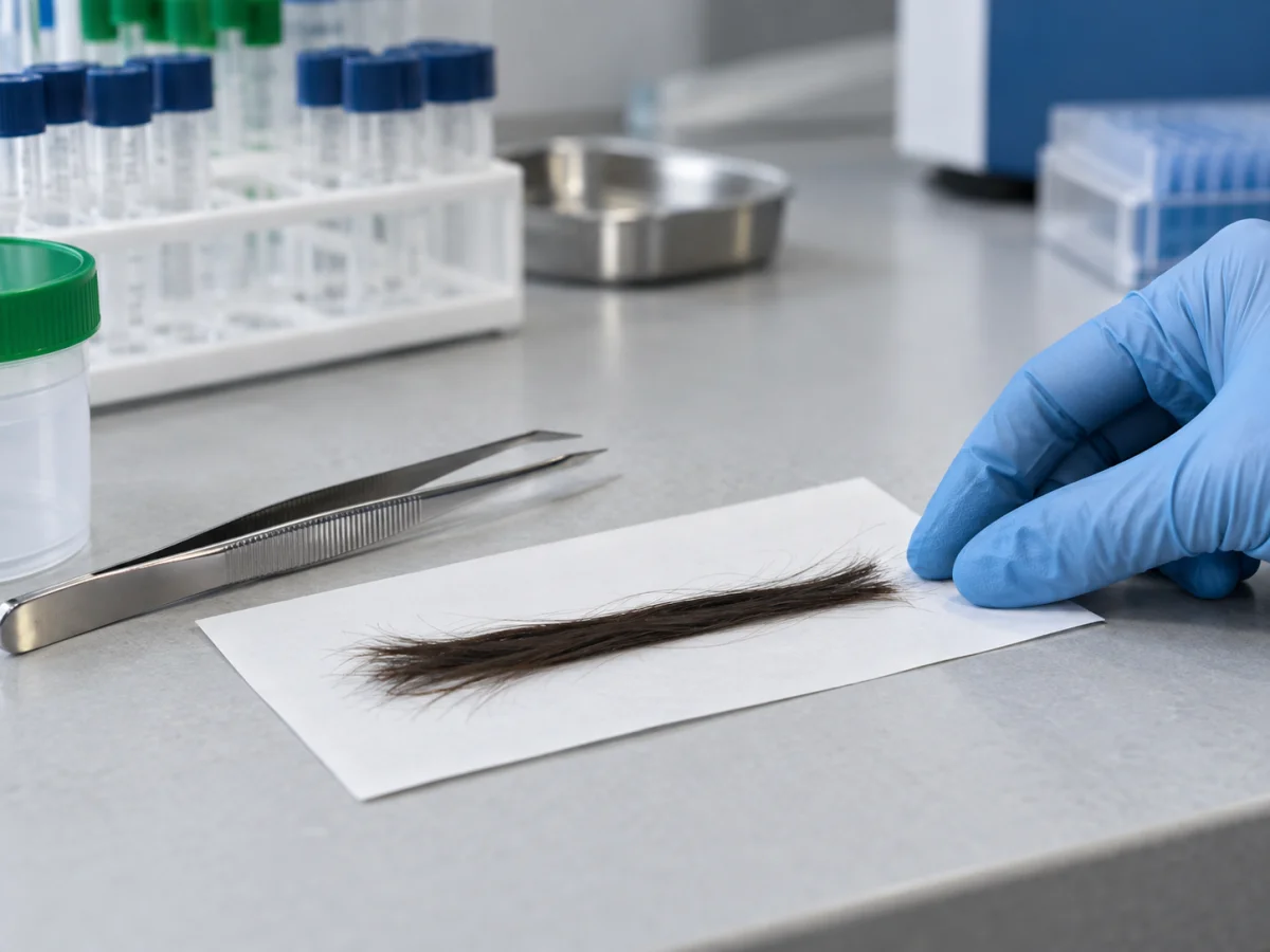 Vorbereitung einer Haarprobe im Labor